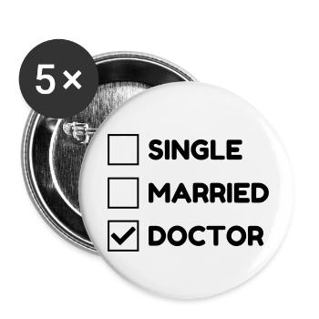 docteur / médecin / hôpital / médecine - Lot de 5 petits badges (25 mm) - blanc - Devant