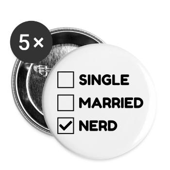 Geek Game Gaming Nerd Gamer Computer Joueur - Buttons small 1''/25 mm (5-pack) - white - Front