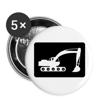 bagger - Buttons klein 25 mm (5er Pack) - Weiß - Vorne