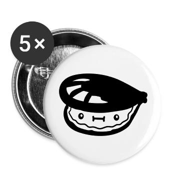 suesse kleine muschel mit gesicht - Buttons klein 25 mm (5er Pack) - Weiß - Vorne
