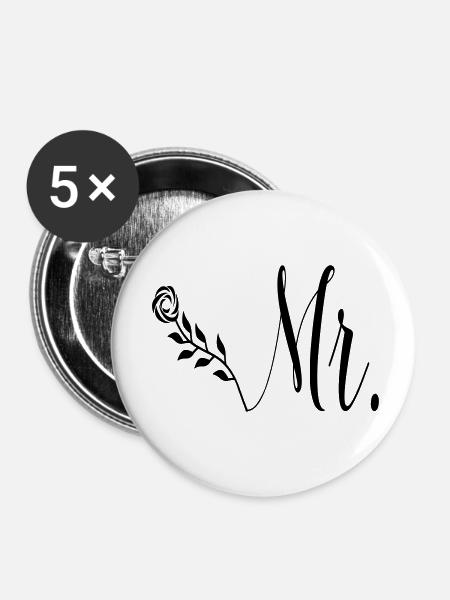 mr_rose - Buttons klein 25 mm (5er Pack) - Weiß