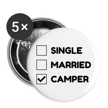 Camping / Camper / Campeur / Camp / Scout - Buttons small 1''/25 mm (5-pack) - white - Front