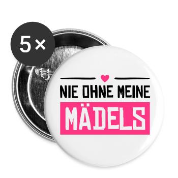 nie ohne meine mädels - Buttons klein 25 mm (5er Pack) - Weiß - Vorne