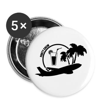party_crew_001 - Buttons klein 25 mm (5er Pack) - Weiß - Vorne