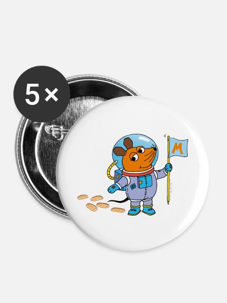 Maustronaut - Buttons klein 25 mm (5er Pack) - Weiß