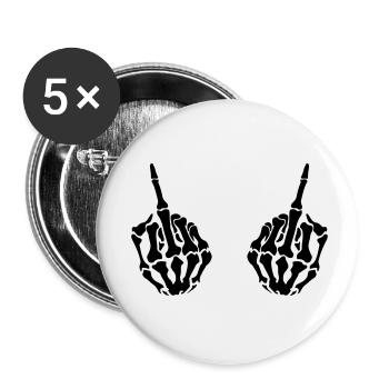 hands middlefinger - Buttons klein 25 mm (5er Pack) - Weiß - Vorne