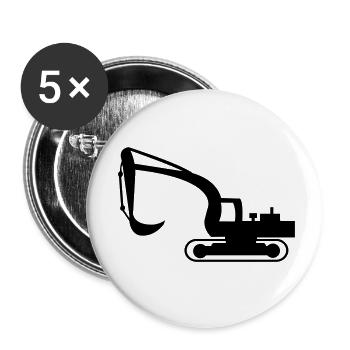 bagger - Buttons klein 25 mm (5er Pack) - Weiß - Vorne
