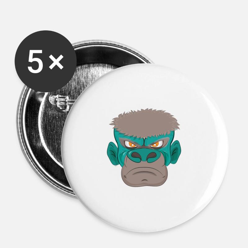 Angry gorilla - Buttons small 1''/25 mm (5-pack) - white