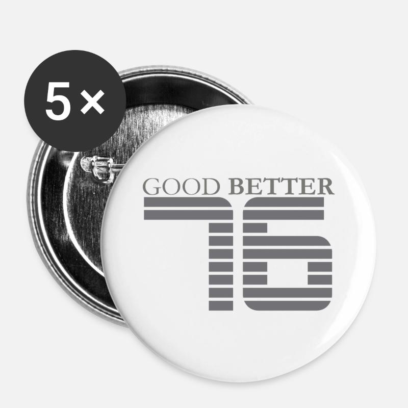 Good better 76 - gray - Buttons small 1''/25 mm (5-pack) - white