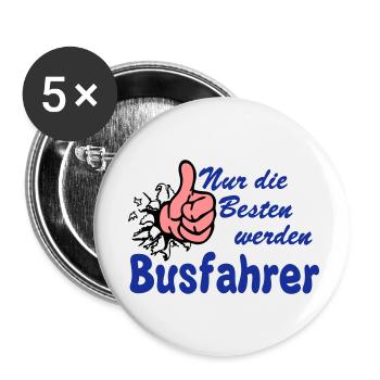 Busfahrer Bus Omnibus nur die besten (25) - Buttons klein 25 mm (5er Pack) - Weiß - Vorne