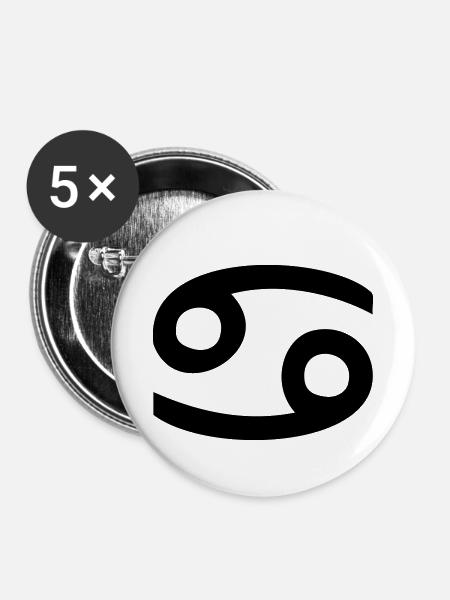 Sternzeichen Krebs - Buttons klein 25 mm (5er Pack) - Weiß