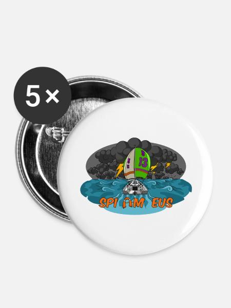 Spi am eus! - Buttons klein 25 mm (5er Pack) - Weiß