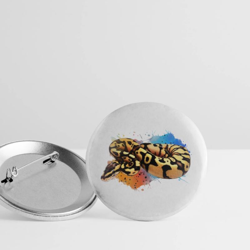 Ball Python Watercolor Reptile Keeper Snake Design Buttons small 1''/25 mm (5-pack)