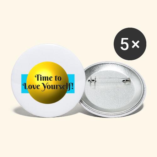 Time to Love Yourself - Buttons klein 25 mm (5er Pack)