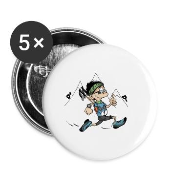 le trail running est un super ultra trail runner - Lot de 5 petits badges (25 mm) - blanc - Devant