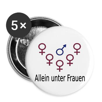Allein unter Frauen - Buttons klein 25 mm (5er Pack) - Weiß - Vorne