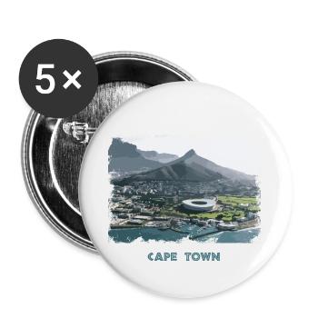 Cape Town Retro - Buttons klein 25 mm (5er Pack) - Weiß - Vorne