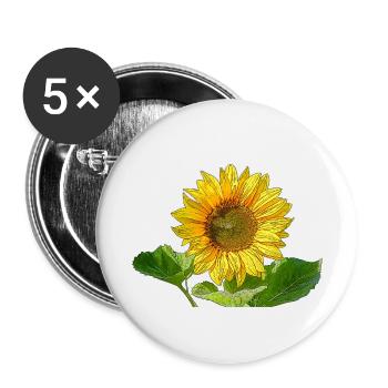 Sunflower - Buttons small 1''/25 mm (5-pack) - white - Front