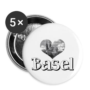 Basler Münster - Buttons klein 25 mm (5er Pack) - Weiß - Vorne