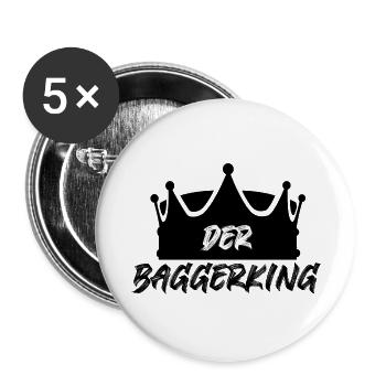 Le roi de la pelle - Lot de 5 petits badges (25 mm) - blanc - Devant