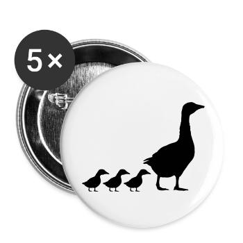 Geese family design - Buttons small 1''/25 mm (5-pack) - white - Front