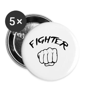 Combattant - Fighter - Lot de 5 petits badges (25 mm) - blanc - Devant