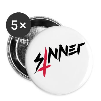 Sinner cross upside down - Buttons small 1''/25 mm (5-pack) - white - Front
