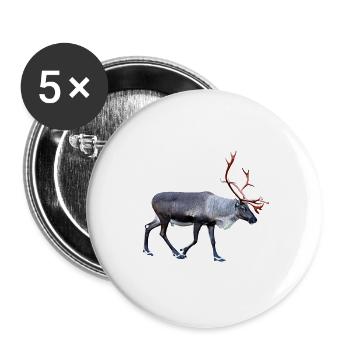renne - Lot de 5 petits badges (25 mm) - blanc - Devant