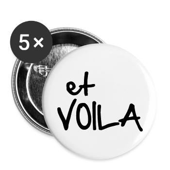 ET VOILA - Lot de 5 petits badges (25 mm) - blanc - Devant
