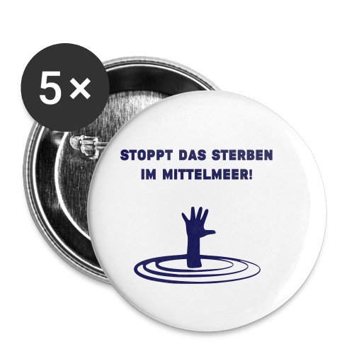 Stoppt das Sterben im Mittelmeer - Buttons klein 25 mm (5er Pack)