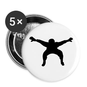 Fußball- oder Handballkeeper mit breiten Händen - Buttons klein 25 mm (5er Pack) - Weiß - Vorne