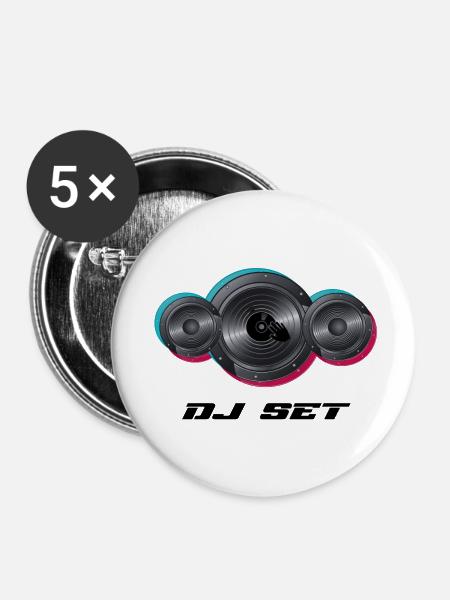 DJ - Buttons klein 25 mm (5er Pack) - Weiß