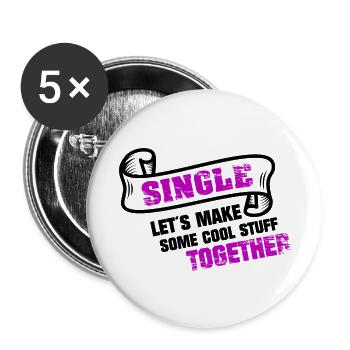 Single looking for a partner - Buttons small 1''/25 mm (5-pack) - white - Front