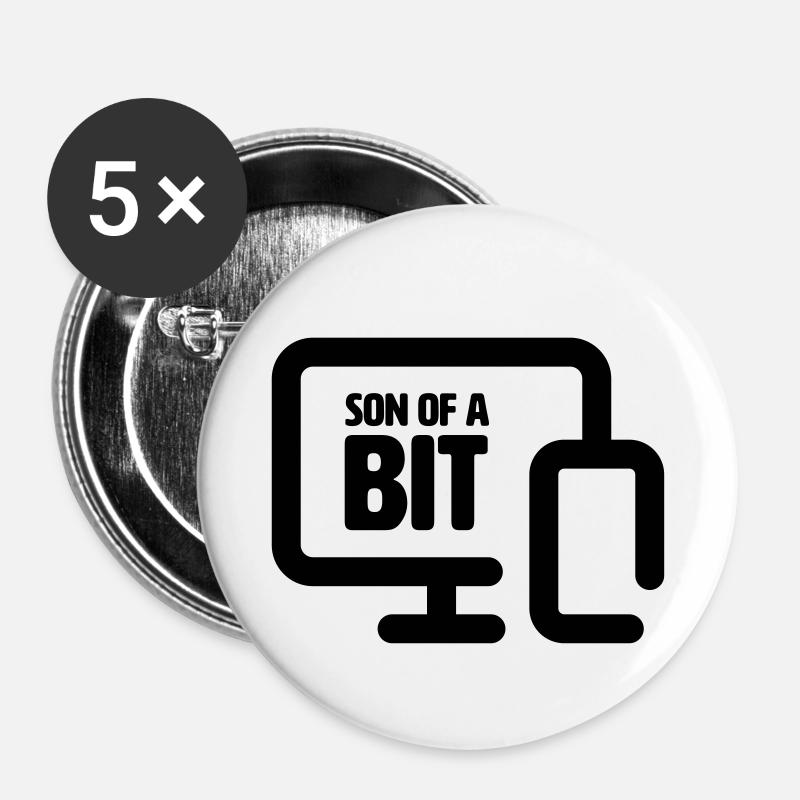 Son of a bit - Buttons klein 25 mm (5er Pack) - Weiß