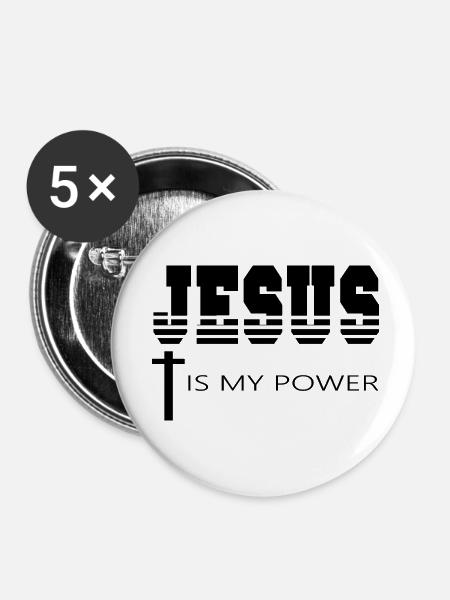 Jesus Christ Gott God - Buttons klein 25 mm (5er Pack) - Weiß