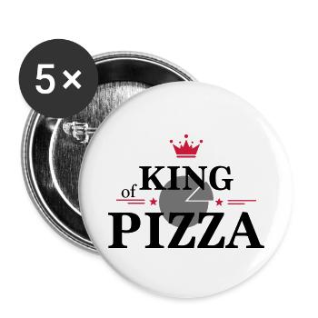 Roi de la pizza - Lot de 5 petits badges (25 mm) - blanc - Devant