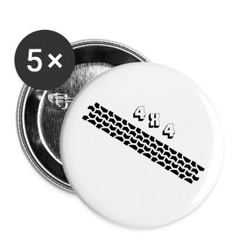 Traces de pneus 4x4 - Lot de 5 petits badges (25 mm) - blanc - Devant