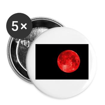 Lune rouge - Lot de 5 petits badges (25 mm) - blanc - Devant