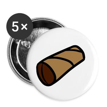 Klopapier Rolle Leeres Toilettenpapier - Buttons klein 25 mm (5er Pack) - Weiß - Vorne