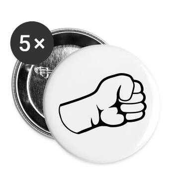 Design Poings ensoutenés - Lot de 5 petits badges (25 mm) - blanc - Devant