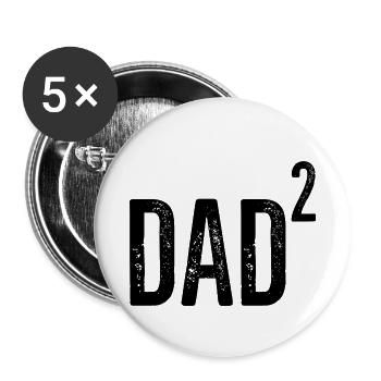 Dad2 Dad of 2 - Buttons small 1''/25 mm (5-pack) - white - Front