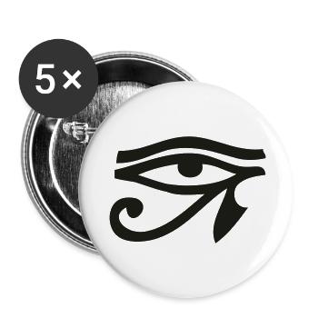 Eye Of Horus / Auge des Horus - Buttons klein 25 mm (5er Pack) - Weiß - Vorne