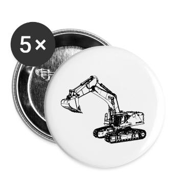 Excavator chain excavator earthworks civil engineering excavatrice - Buttons small 1''/25 mm (5-pack) - white - Front
