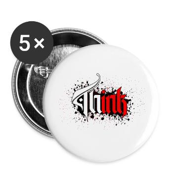 Think ink - Buttons klein 25 mm (5er Pack) - Weiß - Vorne
