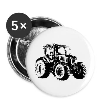 Tracteur - Lot de 5 petits badges (25 mm) - blanc - Devant