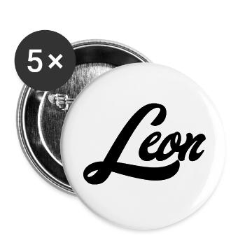 Leon Name Futuristic Galaxy Dream Mood - Buttons small 1''/25 mm (5-pack) - white - Front