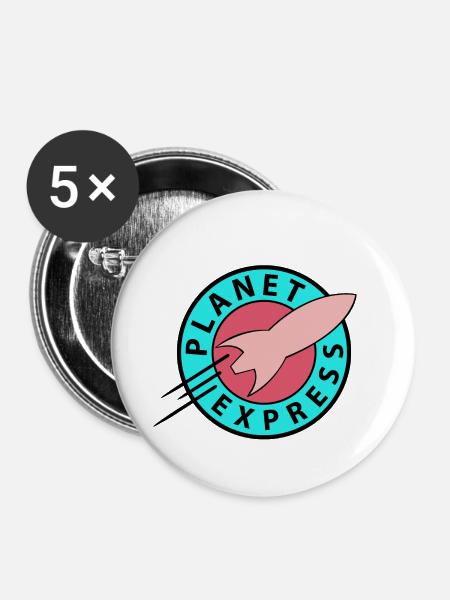 Futurama Planet Express Cool Retro - Buttons klein 25 mm (5er Pack) - Weiß