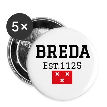 BREDA est. 1125, Breda in college style - Buttons small 1''/25 mm (5-pack) - white - Front