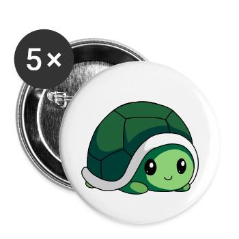 littel cute bébé Turtle - Lot de 5 petits badges (25 mm) - blanc - Devant