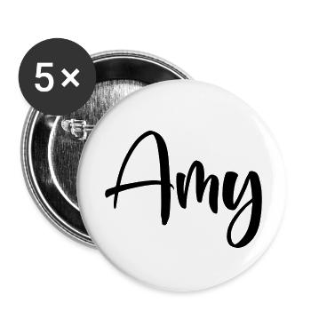 First Name - Amy - Buttons small 1''/25 mm (5-pack) - white - Front